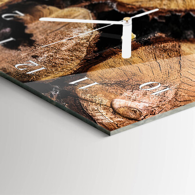 Horloge rectangulaire verticale Grains de bois
