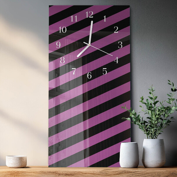 Horloge rectangulaire verticale Rayures