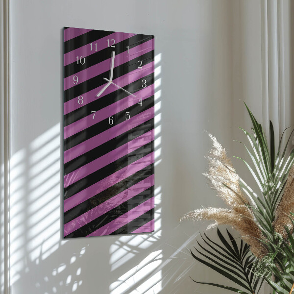 Horloge rectangulaire verticale Rayures