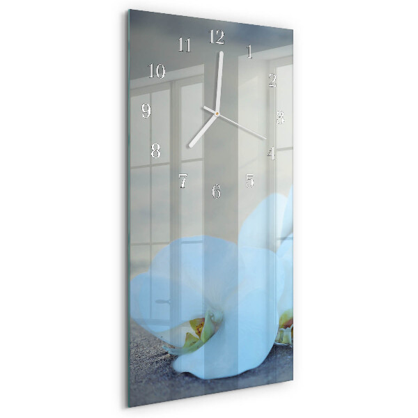 Horloge rectangulaire verticale Orchidée
