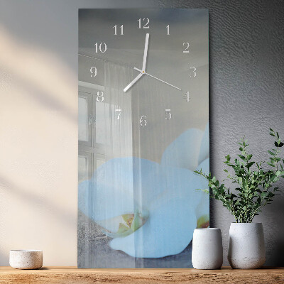 Horloge rectangulaire verticale Orchidée