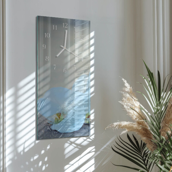 Horloge rectangulaire verticale Orchidée