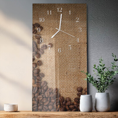 Horloge rectangulaire verticale Café en grains