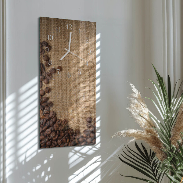 Horloge rectangulaire verticale Café en grains