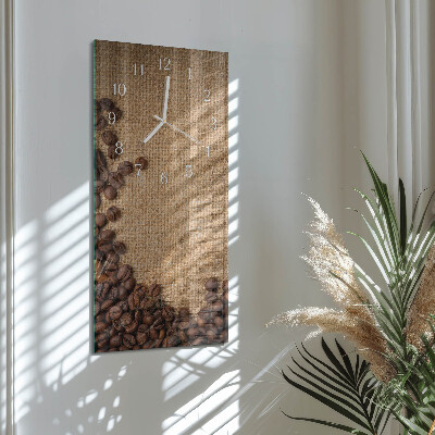 Horloge rectangulaire verticale Café en grains