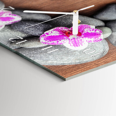 Horloge rectangulaire verticale Pierres d'orchidées