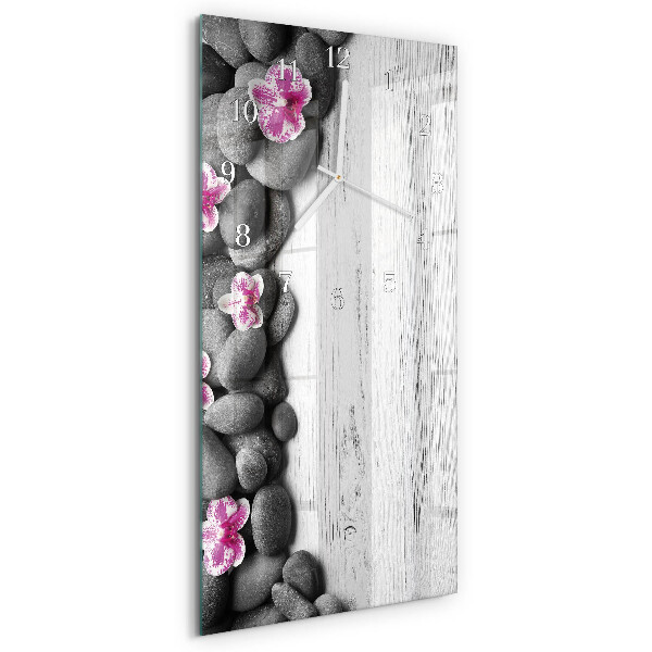 Horloge rectangulaire verticale Pierres d'orchidées