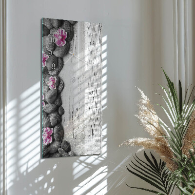 Horloge rectangulaire verticale Pierres d'orchidées