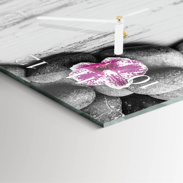 Horloge rectangulaire verticale Pierres d'orchidées