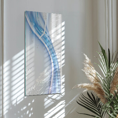 Horloge rectangulaire verticale Abstraction bleue