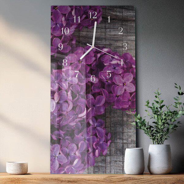 Horloge rectangulaire verticale Fleurs