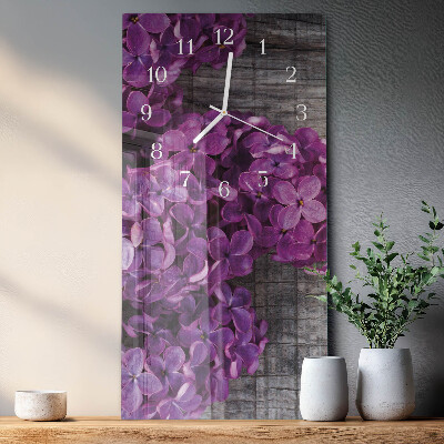 Horloge rectangulaire verticale Fleurs