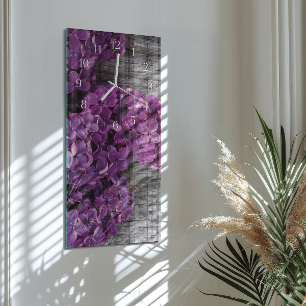Horloge rectangulaire verticale Fleurs