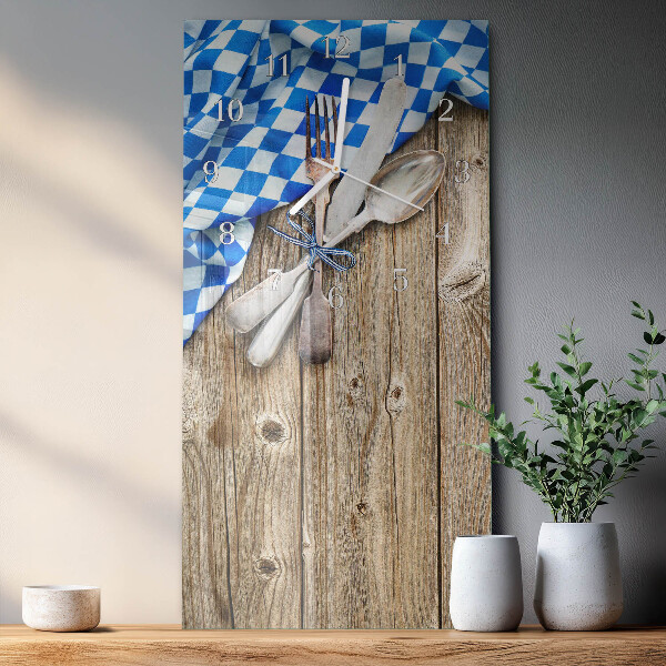 Horloge rectangulaire verticale Plaque en bois bavaroise