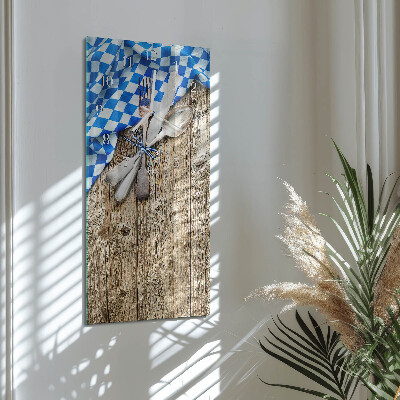 Horloge rectangulaire verticale Plaque en bois bavaroise