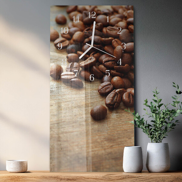 Horloge rectangulaire verticale Café en grains