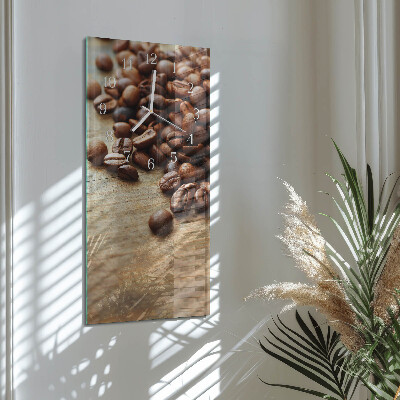 Horloge rectangulaire verticale Café en grains