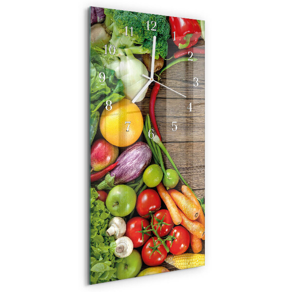 Horloge rectangulaire verticale Légumes