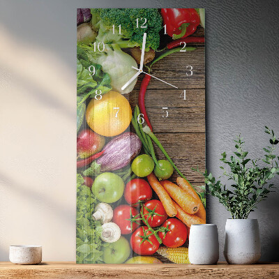 Horloge rectangulaire verticale Légumes