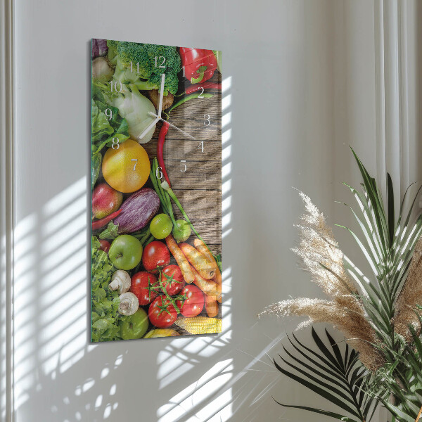 Horloge rectangulaire verticale Légumes