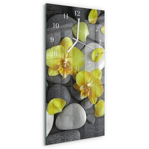 Horloge rectangulaire verticale Fleur Pierre