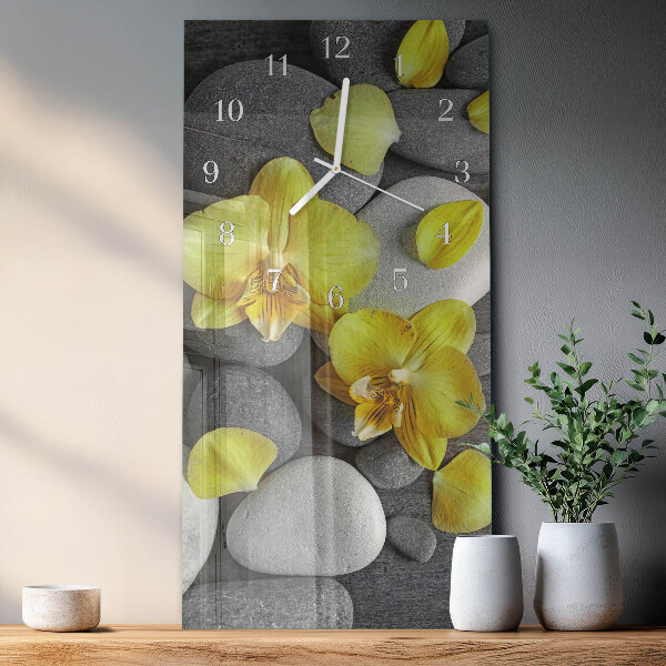 Horloge rectangulaire verticale Fleur Pierre