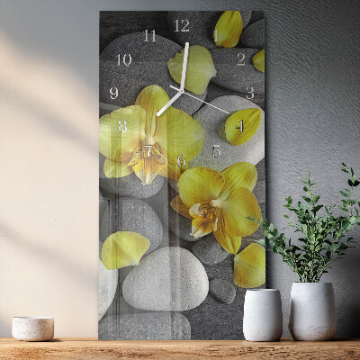 Horloge rectangulaire verticale Fleur Pierre