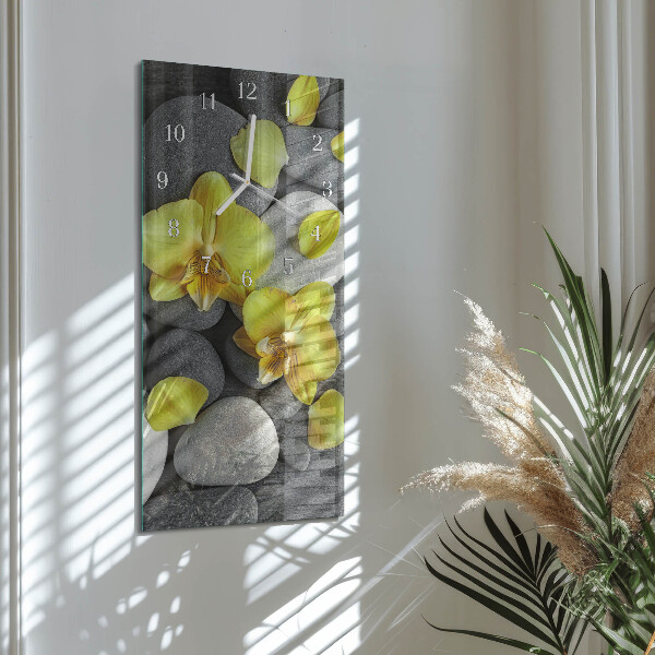 Horloge rectangulaire verticale Fleur Pierre