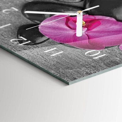 Horloge rectangulaire verticale Pierres d'orchidées