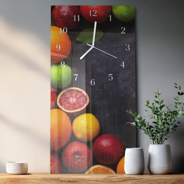 Horloge rectangulaire verticale Agrumes