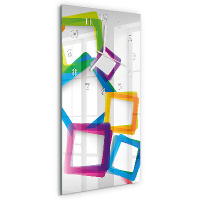Horloge rectangulaire verticale Rectangles colorés