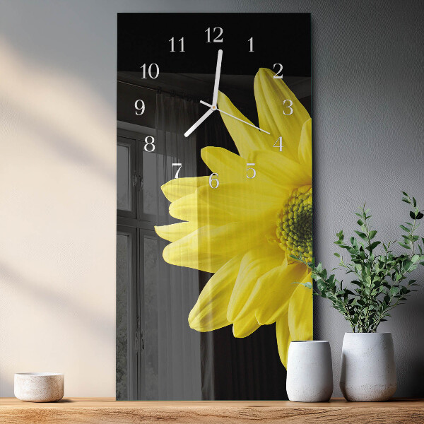 Horloge rectangulaire verticale Fleur