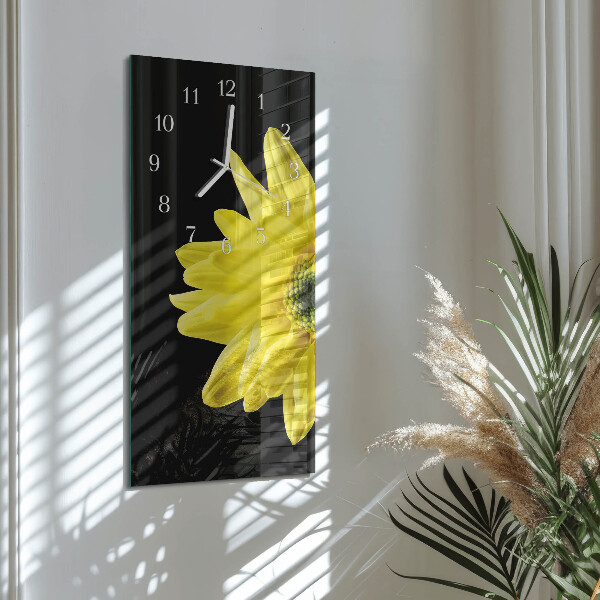 Horloge rectangulaire verticale Fleur