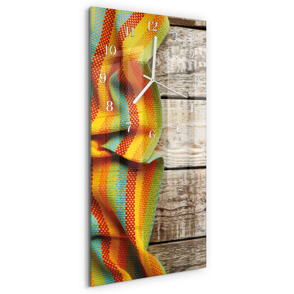 Horloge rectangulaire verticale Tissu de bois
