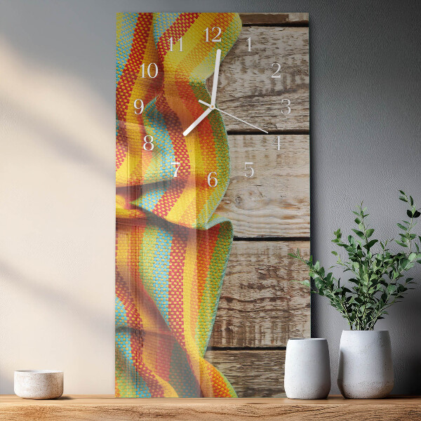 Horloge rectangulaire verticale Tissu de bois