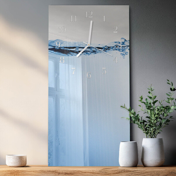 Horloge rectangulaire verticale Eau