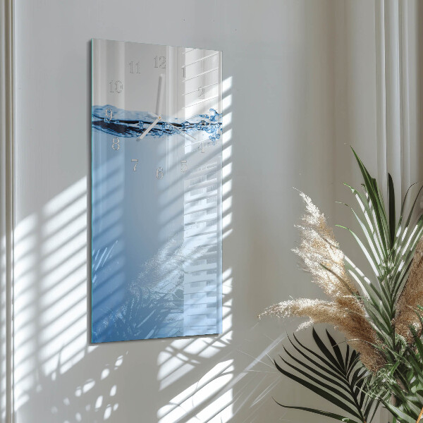 Horloge rectangulaire verticale Eau