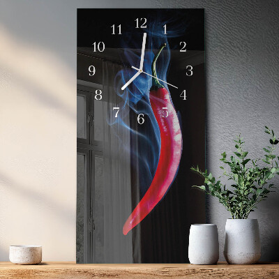 Horloge rectangulaire verticale Poivre