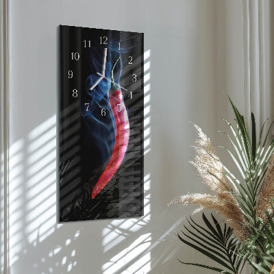 Horloge rectangulaire verticale Poivre