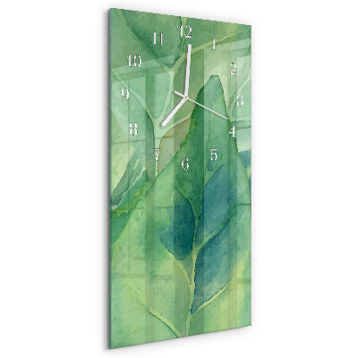 Horloge rectangulaire verticale Feuilles