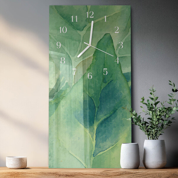 Horloge rectangulaire verticale Feuilles
