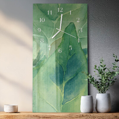 Horloge rectangulaire verticale Feuilles