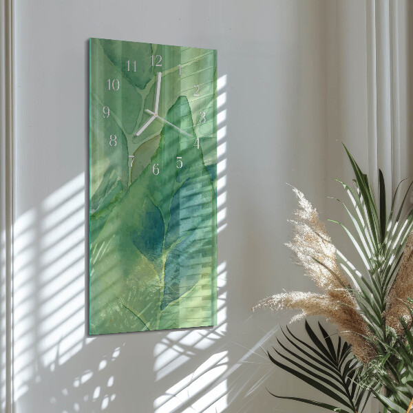 Horloge rectangulaire verticale Feuilles
