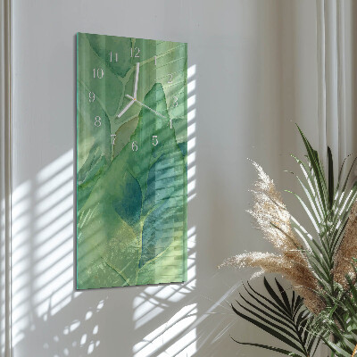 Horloge rectangulaire verticale Feuilles