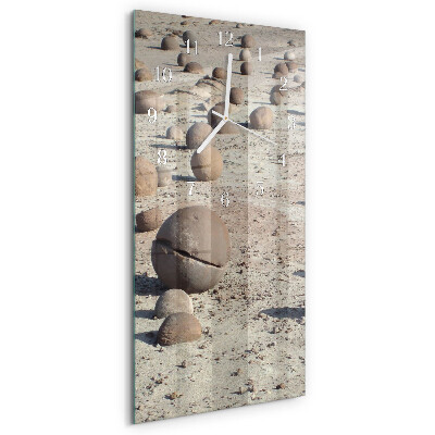 Horloge rectangulaire verticale Galets de plage