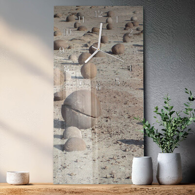 Horloge rectangulaire verticale Galets de plage