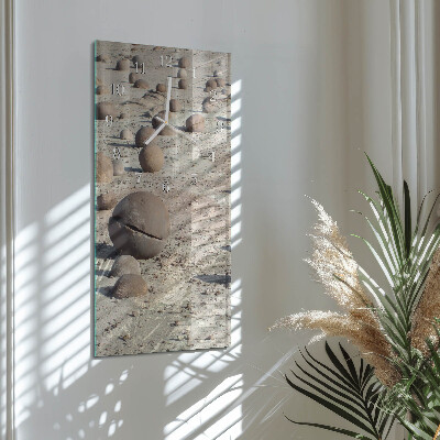 Horloge rectangulaire verticale Galets de plage