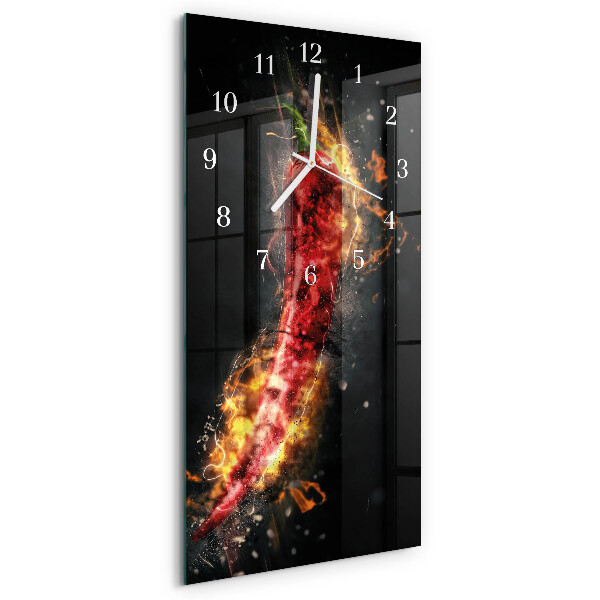 Horloge rectangulaire verticale piment fort