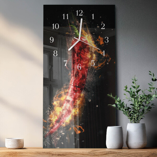 Horloge rectangulaire verticale piment fort
