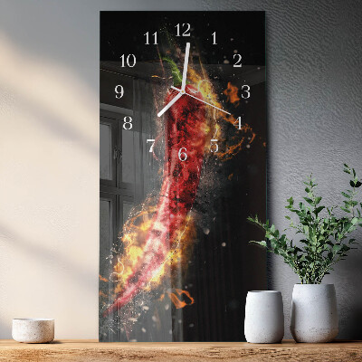 Horloge rectangulaire verticale piment fort